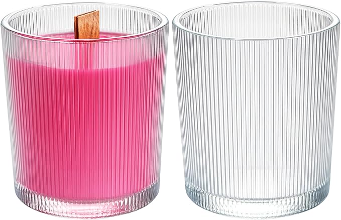 KONZEPT Kerzengläser 6er Set – Riffelglas 260ml leer zum Gießen – robust & wiederverwendbar, ideal für DIY Kerzen selber Machen, Duftkerzen – Geschenkidee