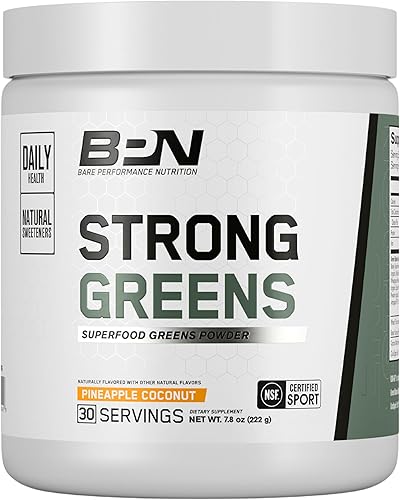 Miniatura 8 de Bare Performance Nutrition Strong Greens Superfood en polvo antioxidantes sin OMG sin gluten y sin edulcorantes artificiales hierba de trigo agua de