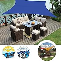 Vista 6 de ZHANGY Toldo tipo vela para exteriores, 7 x 7 pies, 6.6 x 6.6 ft, vela impermeable con bloqueo UV, tela resistente, protección solar, resistente al