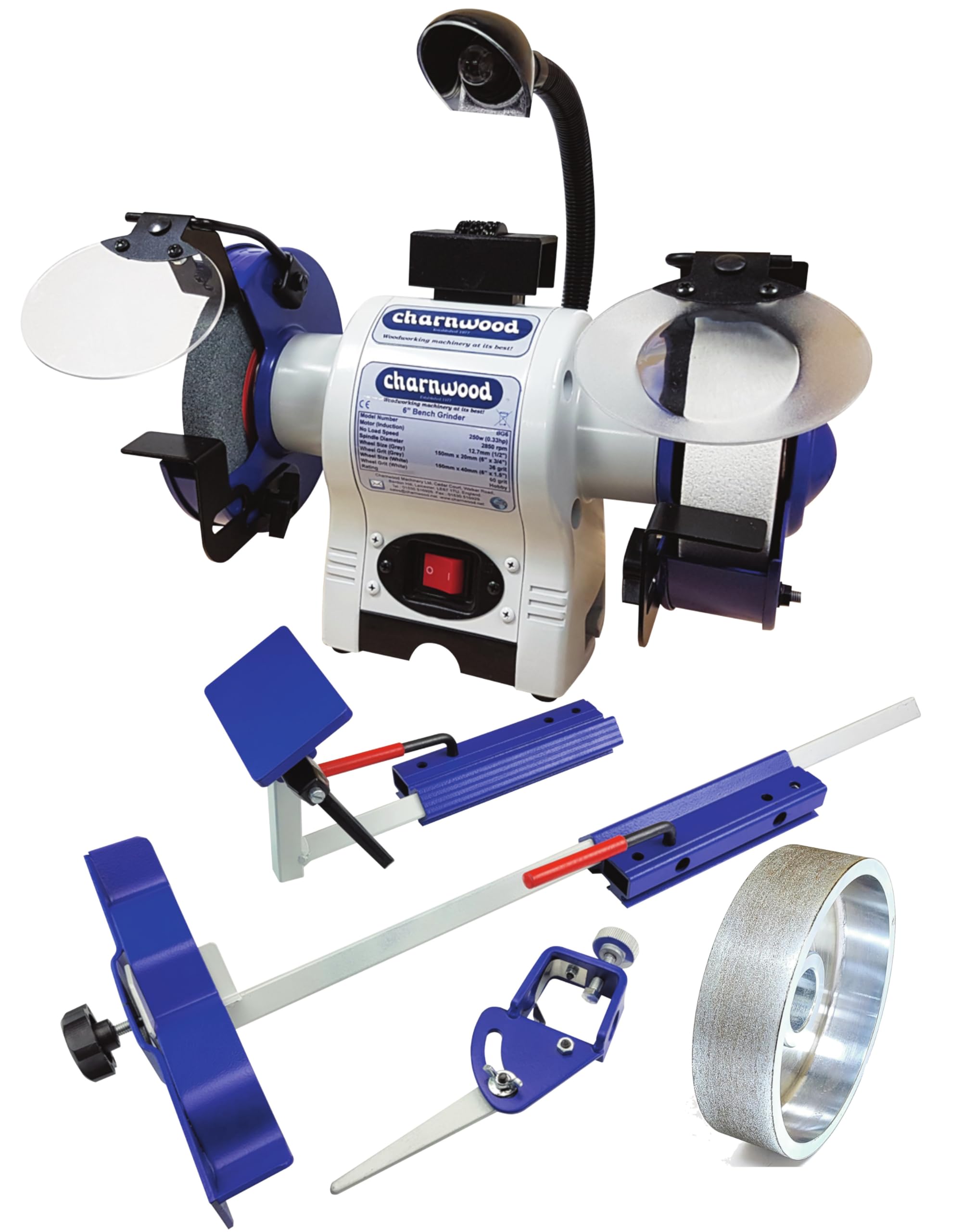 CHARNWOOD BG6P2 Grinder with CBN Wheel & Woodturners Sharpening System