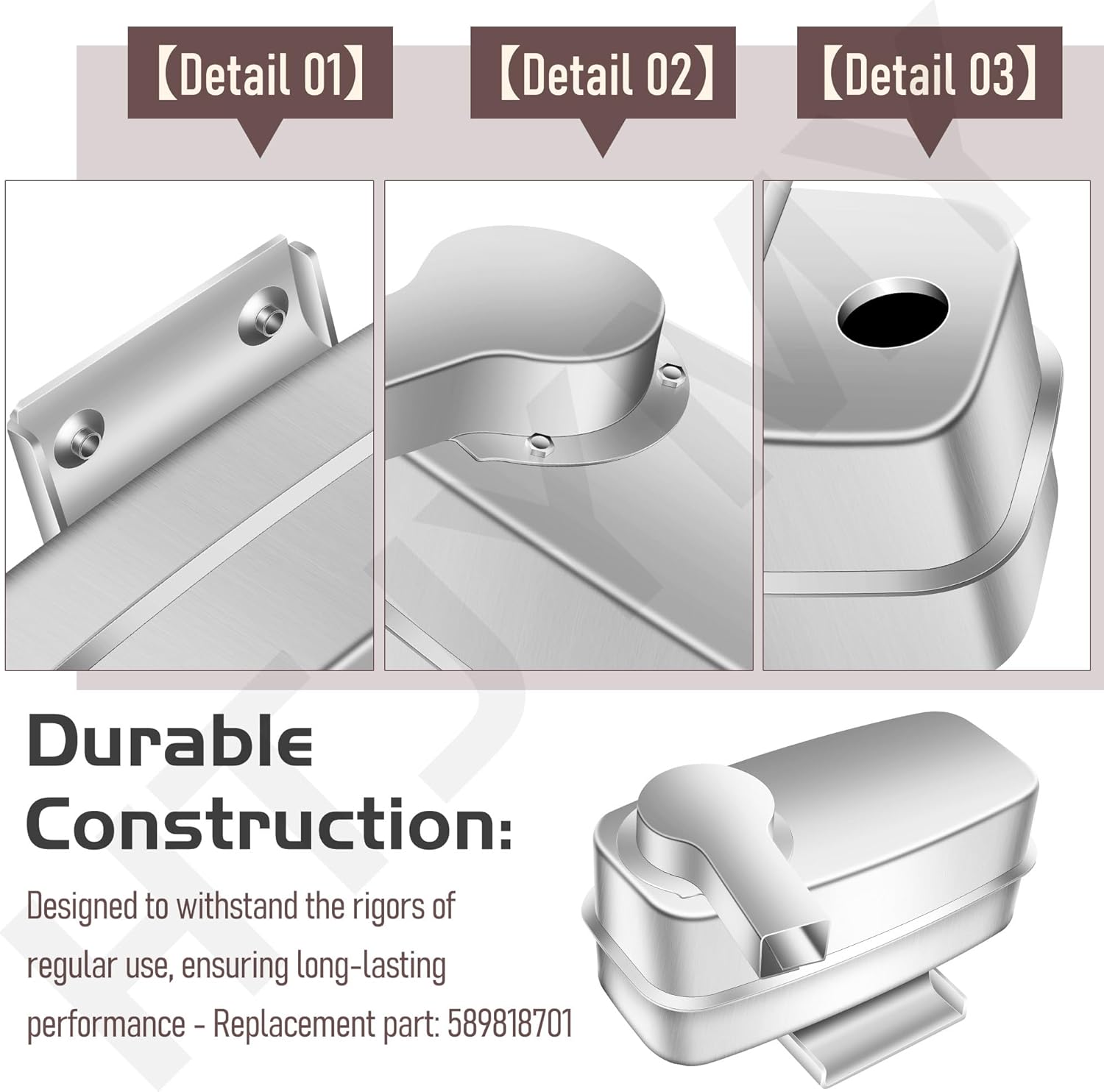 589818701 Mower/Tractor Muffler Compatible with Husqvarna 164T, 184T, 224T, 224TFI, CTH163 T, CTH164 T, CTH164T, CTH184 T, CTH204 T