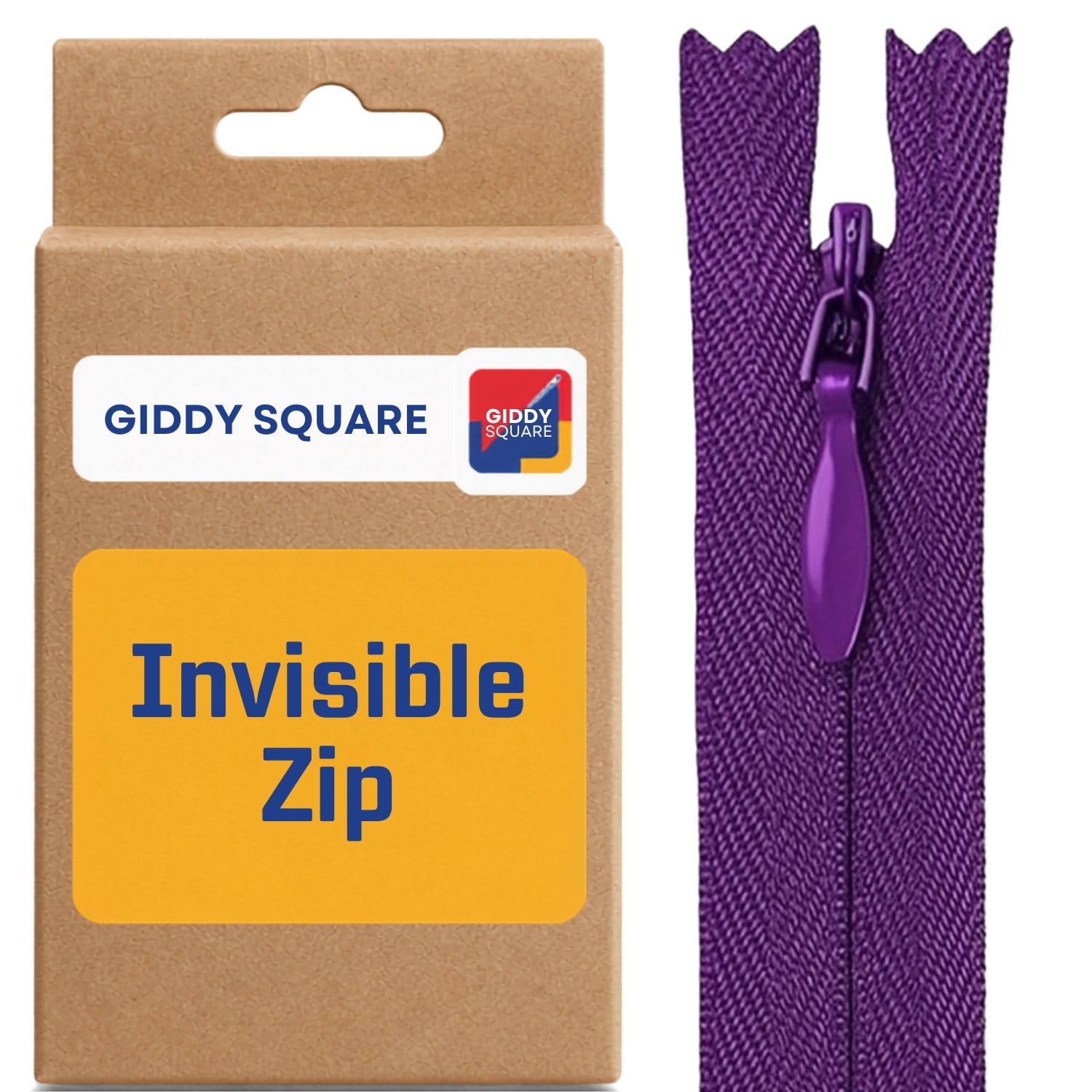 22" (56cm) Purple Invisible Zip - Concealed Nylon Closed-End