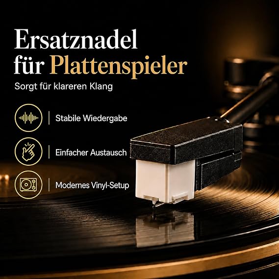 Ersatznadel für Plattenspieler Kompatibel mit AT3600L Diamant Stylus für Vinyl Schallplatten LP Spieler Zubehör HiFi Klang Vinyl Schonend & Langlebig (1)