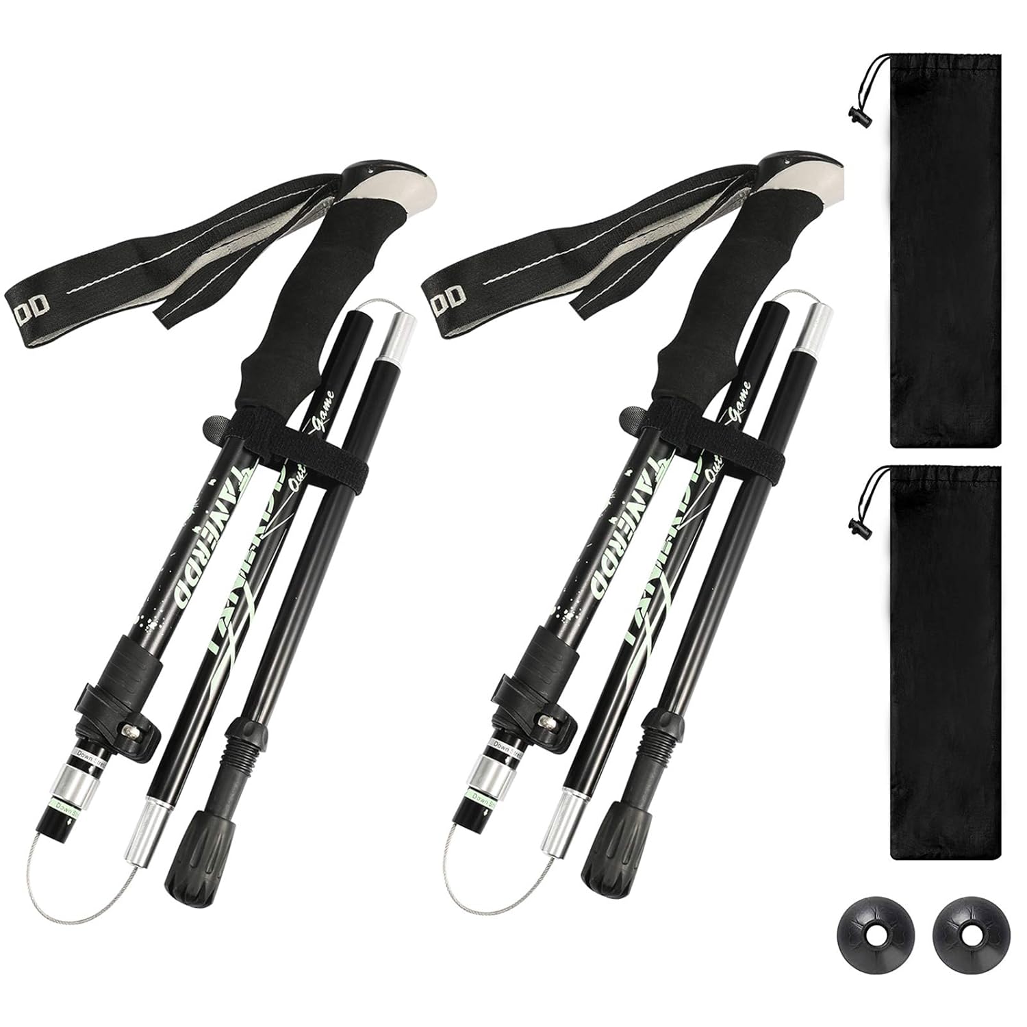 Trekking Poles 2 Pack, Adjustable Hiking Poles, Lightweight Aluminum