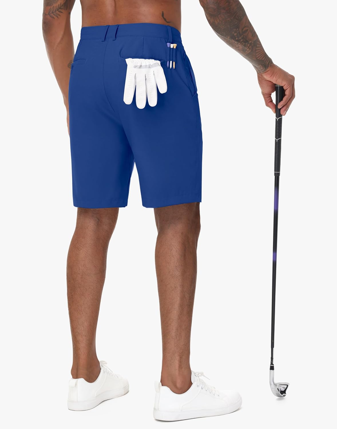 JWM Mens Golf Shorts 8"/11" Inseam - Stretch Lightweight Quick Dry Flat Front Hybrid Casual Dress Work Shorts with Zip Pocket