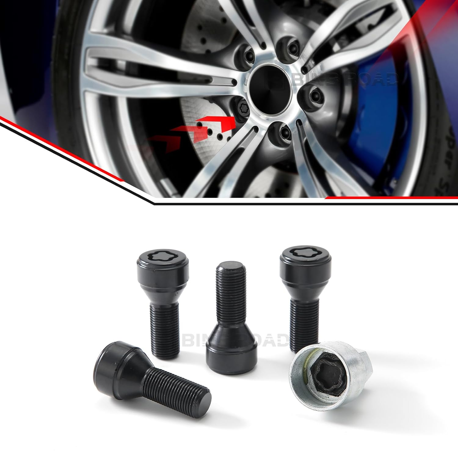 36136792851 Lockable Wheel Bolt Rim Locks M14 X 1.25 Compatible with BMW 228i 328d 328i 335i 428i 435i 528i 535d 535i 650i X1 X2 X3 X4 X5 X6 X7 Z4 M2 M3 M4
