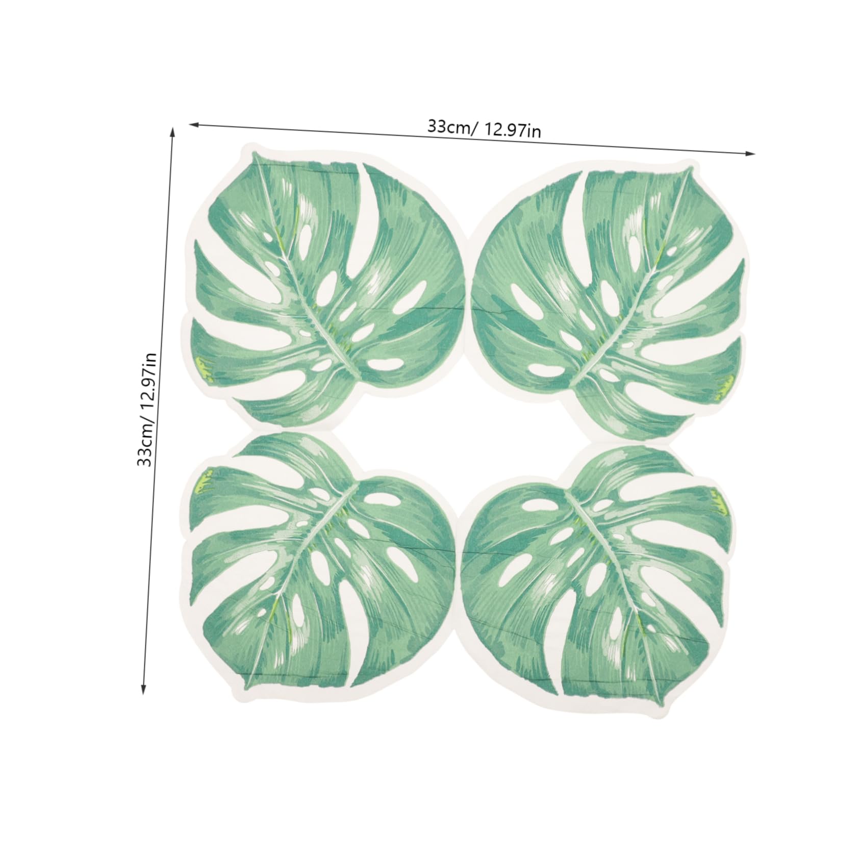BESTYASH 5 Piezas 2 servilletas de papel para fiestas tropical decoración servilletas de mesa para el hogar para banquetes pulpa de madera virgen Green