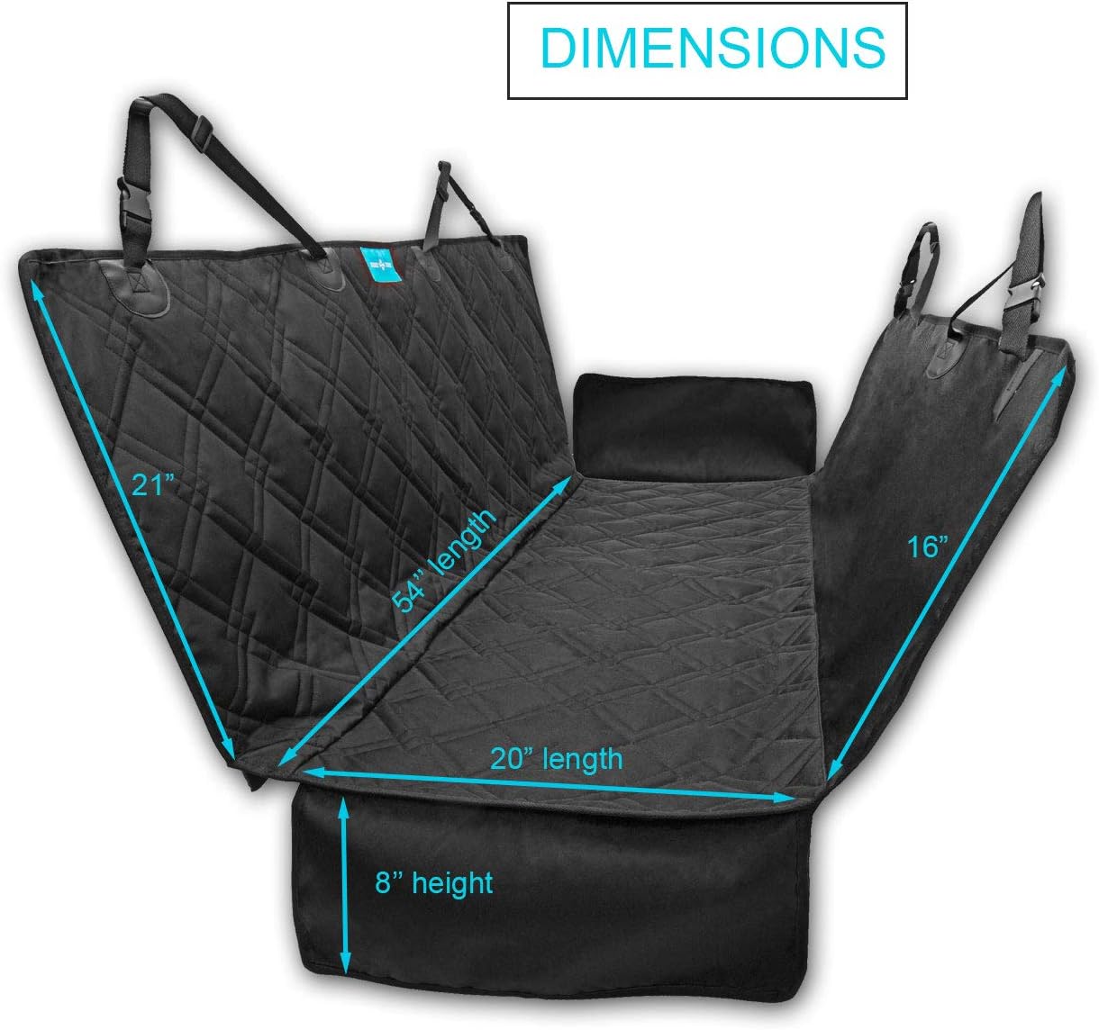 Hammock Backseat Protector Waterproof Scratchproof for Dogs Durable Against Dirt & Pet Fur Nonslip Washable Pet Car Seat Cover + Seat Belt Leash Included