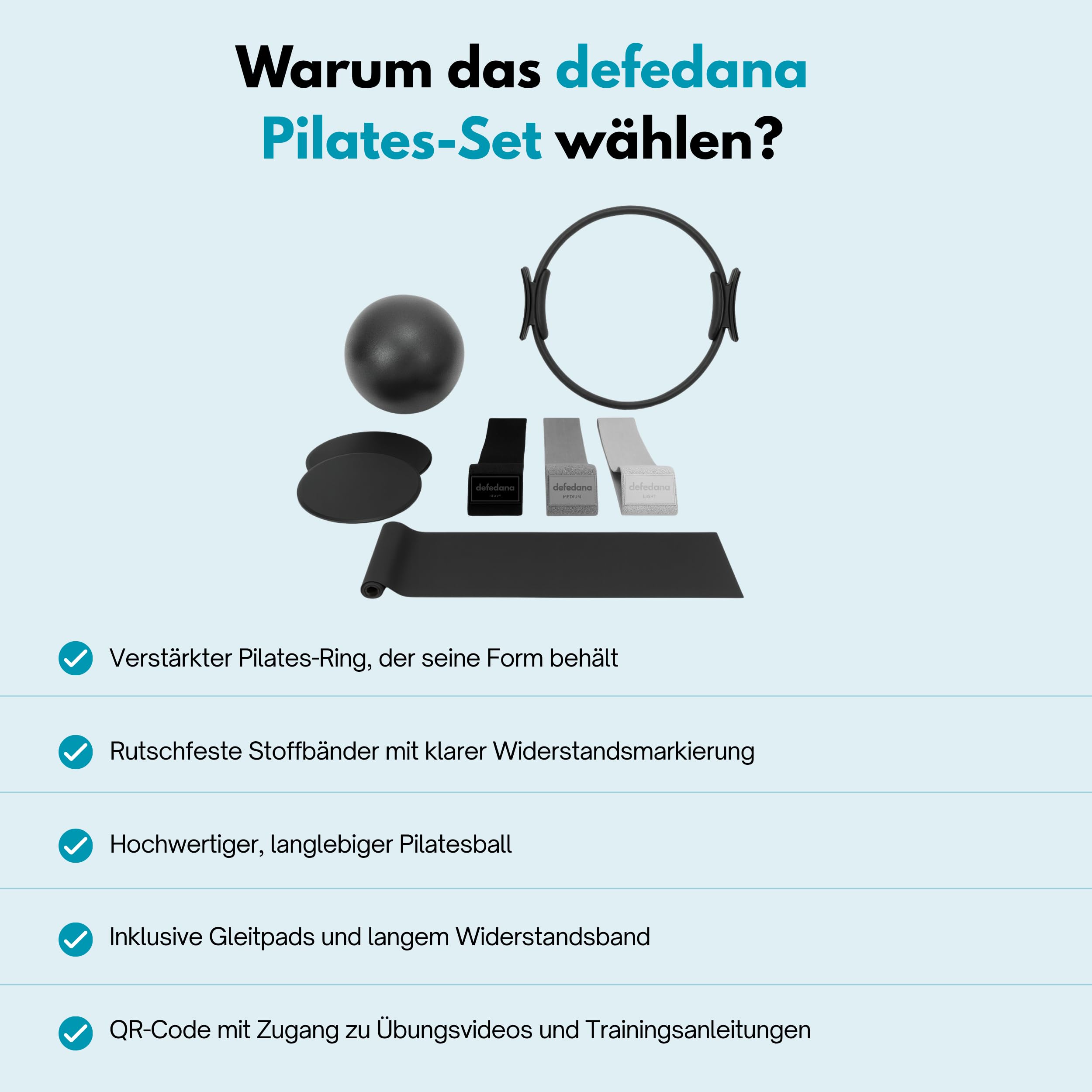 Pilates Set, Pilates Ball, Gymnastikband, Theraband, Terrabänder, Widerstandsbänder, Fitnessbänder - Resistance Bands & Ring, Gleitscheiben, für das Fitnessstudio zu Hause, Workout, Training