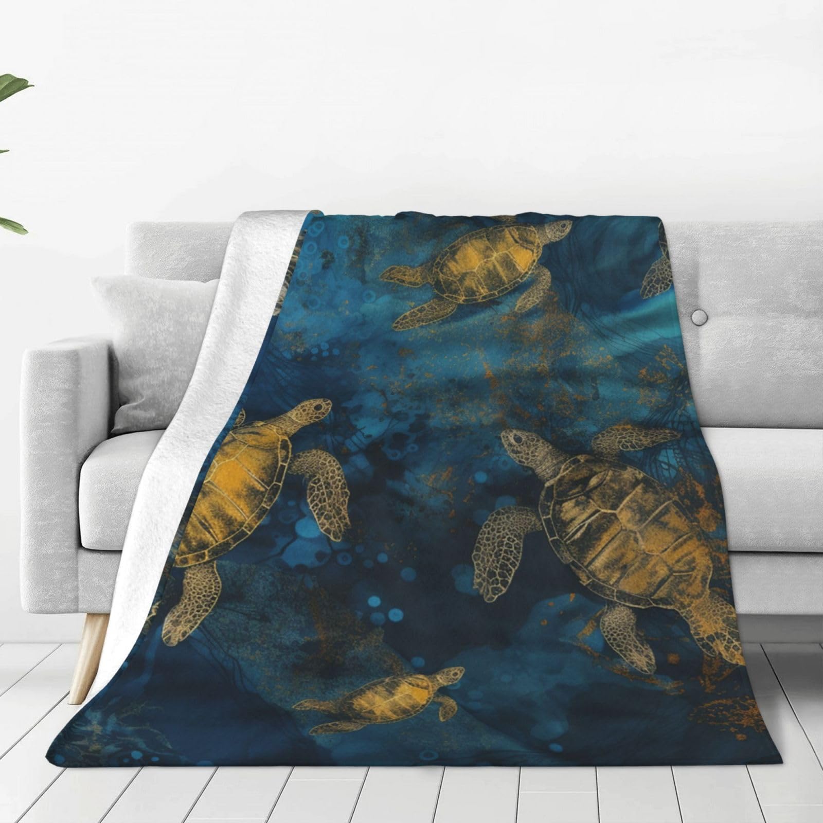 Couverture flanelle tortue de mer le cadeau doux et chaleureux pour toute la famille