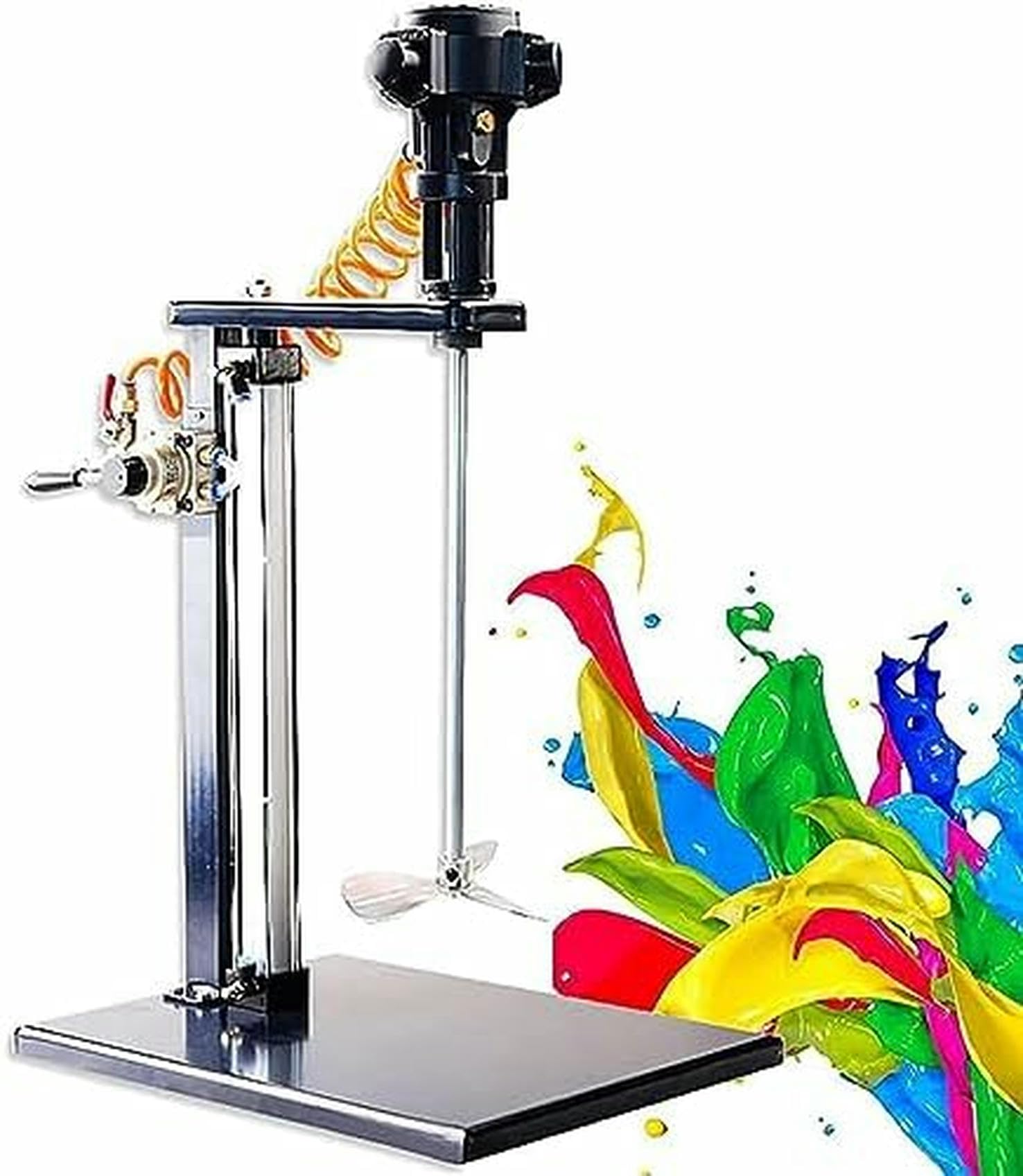 Miscelatore Pneumatico per Vernici con Sollevamento Automatico per la miscelazione Industriale di coloranti e idrosol, Miscelatore d'Aria Verticale in Acciaio Inossidabile~/