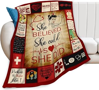 Nurse Blanket, Nursing Hospital Throw Blanket, Nurses Gifts Blankets Stuff Fleece Flannel Plush for Girls Women Nurses Practitioner Soft Bedding Gift for Sofa Bed Office Home Decor 60"x50"