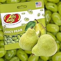 Vista 3 de Sweetzo Juicy Pear Gourmet Jelly Beans, caramelos clásicos con sabor a frutas, caramelos masticables en bolsa para compartir, paquete de 3, 3.5 onzas