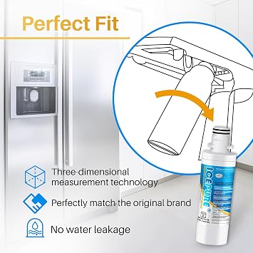 ICEPURE ADQ747935 Refrigerator Water Filter and Air Filter Replacement for LG LT1000P,MDJ64844601, Kenmore Elite 9980, ADQ74793501 LT1000PC ADQ74793502, LMXS28626S, LFXS26973S, LT120F, 3PACK