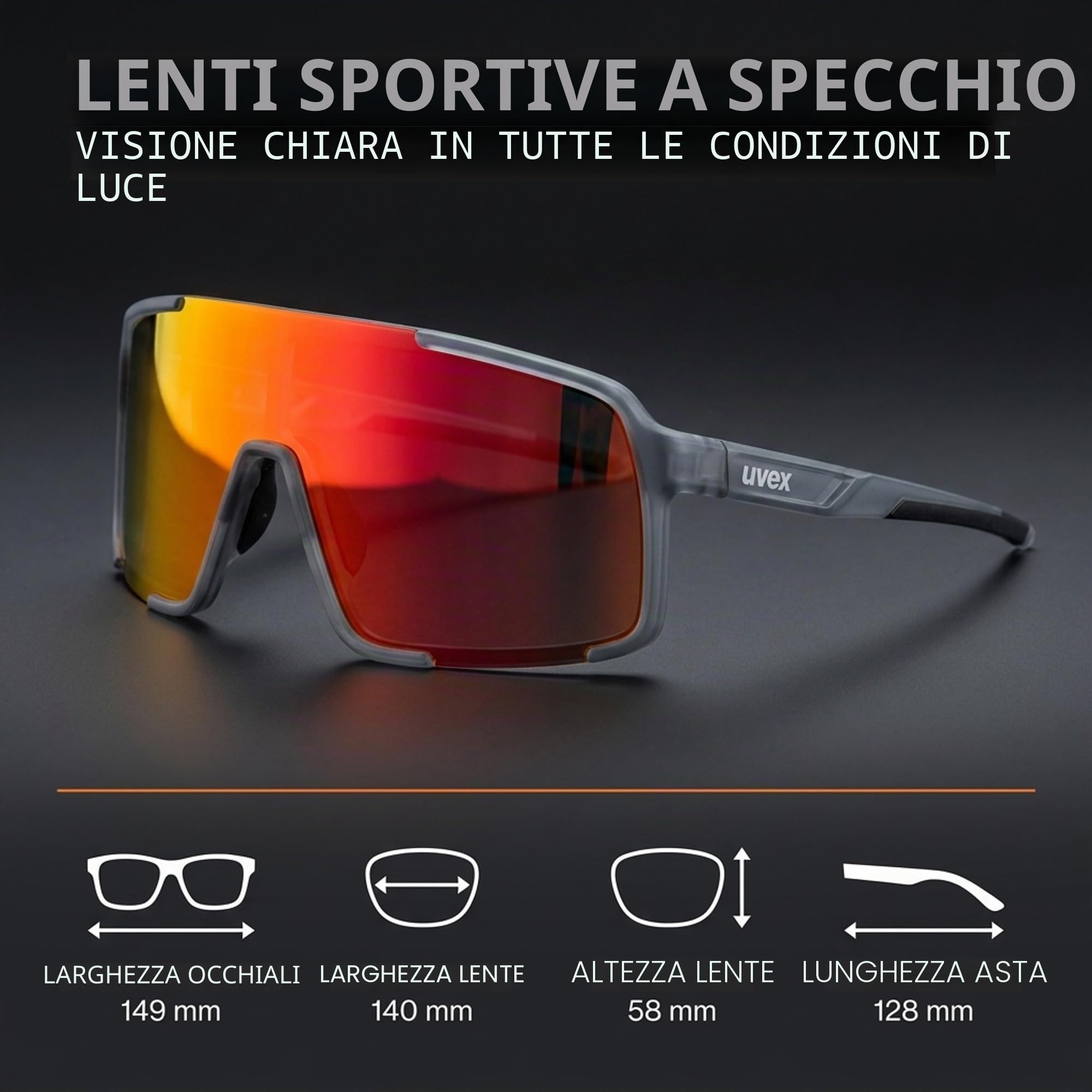 Uvex cellon Occhiali da sole per uomo e donna - Occhiali sportivi leggeri con lenti a specchio