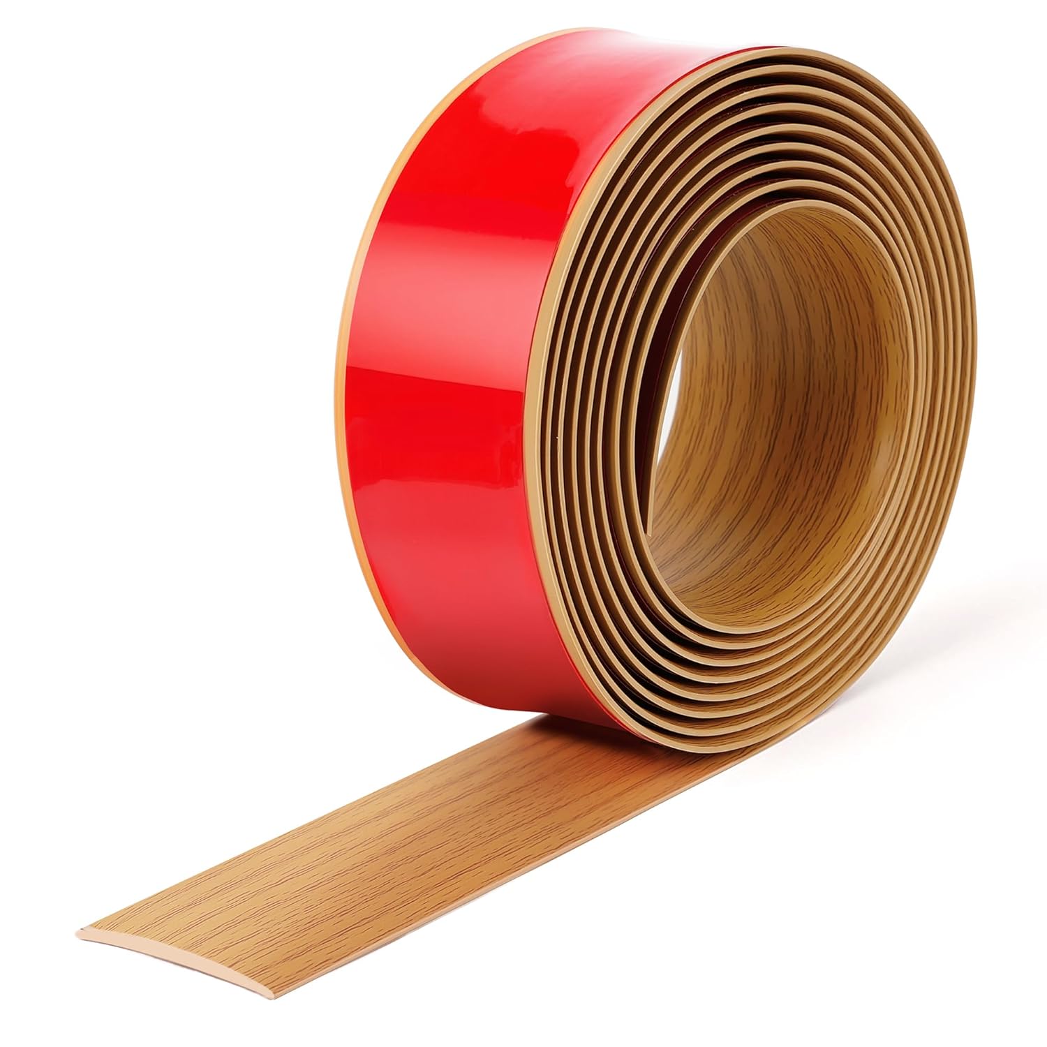 Bnell Floor Transition Strip Floor Cover Strip Self Adhesive Vinyl Laminate 2" Floor Flat Divider Strip for Joining Floor Gaps and Doorway Transitions (19.68Ft,Yellow Oak Grain)