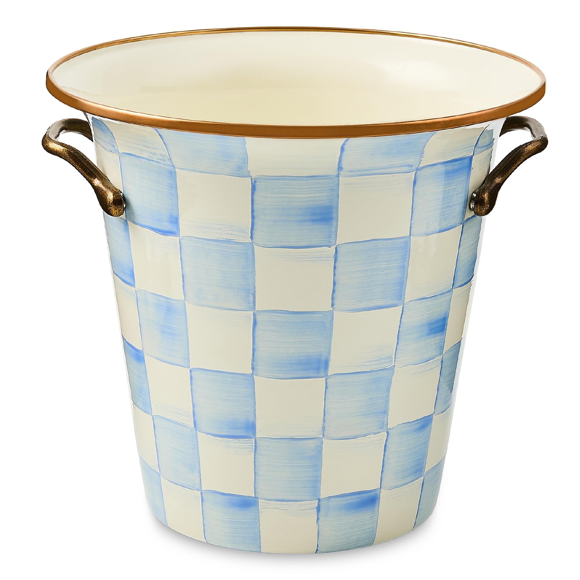 MACKENZIE-CHILDS Enamel Wine Cooler, Gray-and-White Sterling Check — Amazon image 8