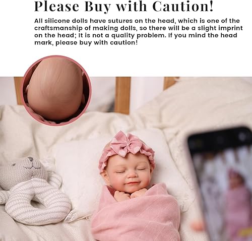 Miniatura 30 de BABESIDE Muñecas de bebé Reborn de silicona de cuerpo completo, 12 pulgadas (peso 3 libras) de silicona completa con peso realista, muñeca de bebé