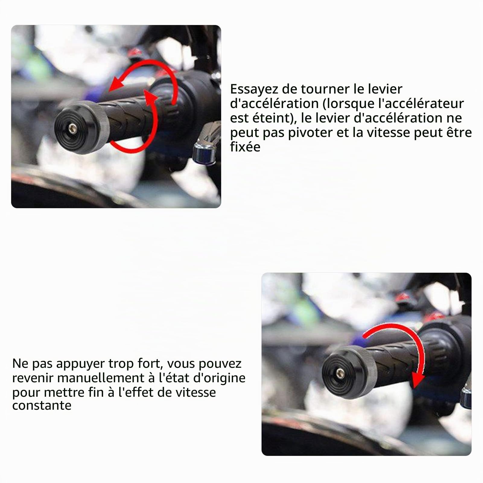 Régulateur de Vitesse Vitesse d'accélérateur Contrôle de Vitesse d'accélérateur Moto Intérieur Noir Bouchon d'extrémité de Guidon pour Moto,Sièges et Accessoires