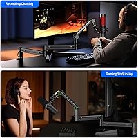 Vista 7 de Microphone Arm,Aokeo AK-58i Desk Low Profile Mic Boom Arm Stand,Suitable For Blue Yeti,Snowball iCE,HyperX QuadCast,SoloCast,Elgato Wave,Etc