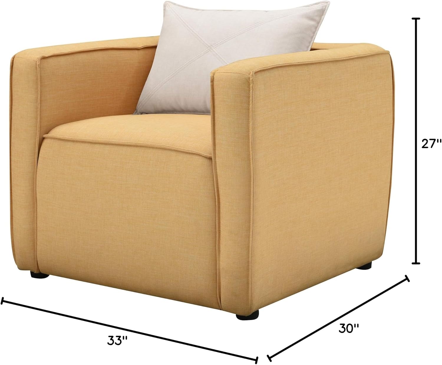 24/7 Shop at Home Petsy Contemporary Upholstered Accent Chair, Yellow