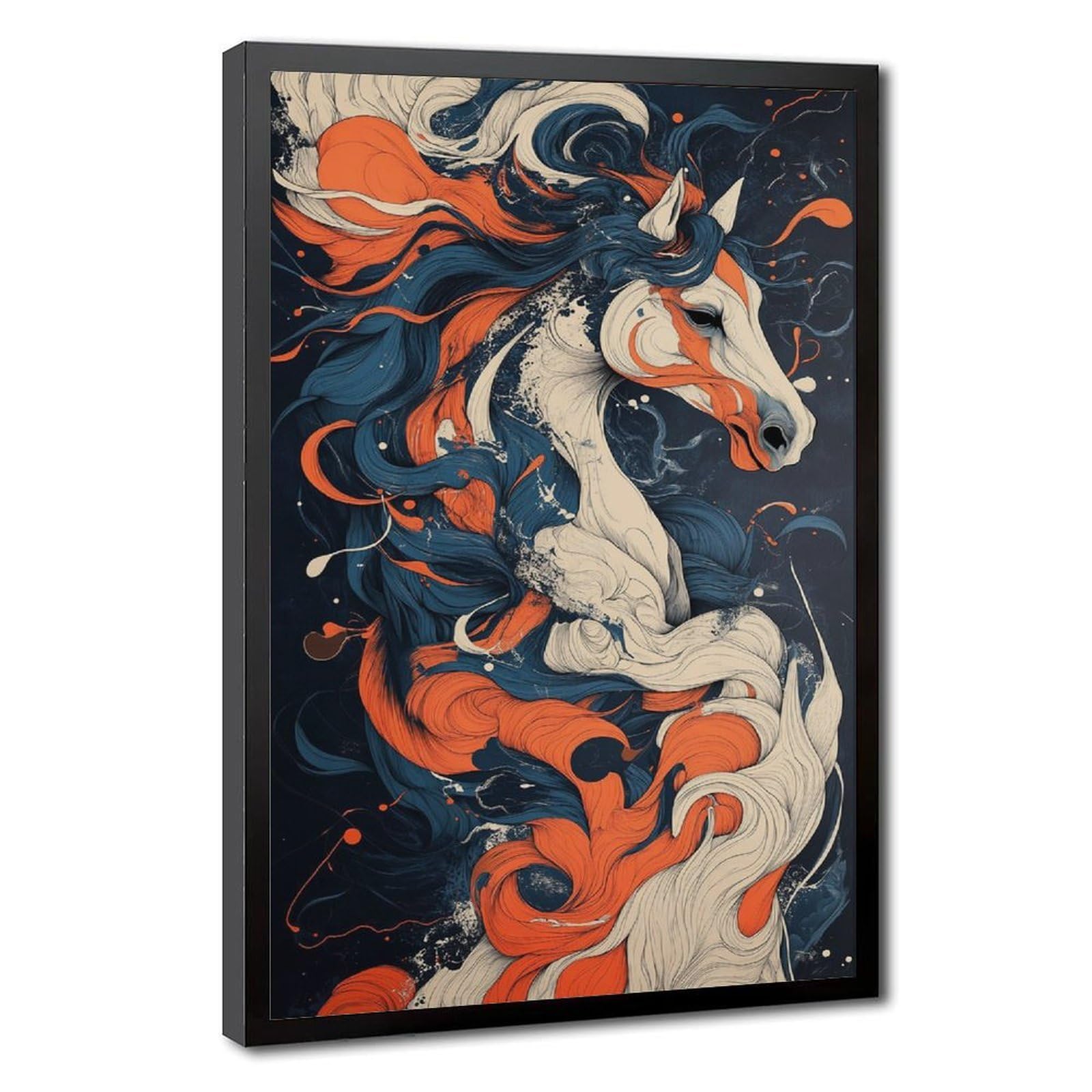 Bareronor Colorful Abstract Horse Canvas Poster Bedroom Decor Landscape Office Room Decor Gift 20" L X 30" W