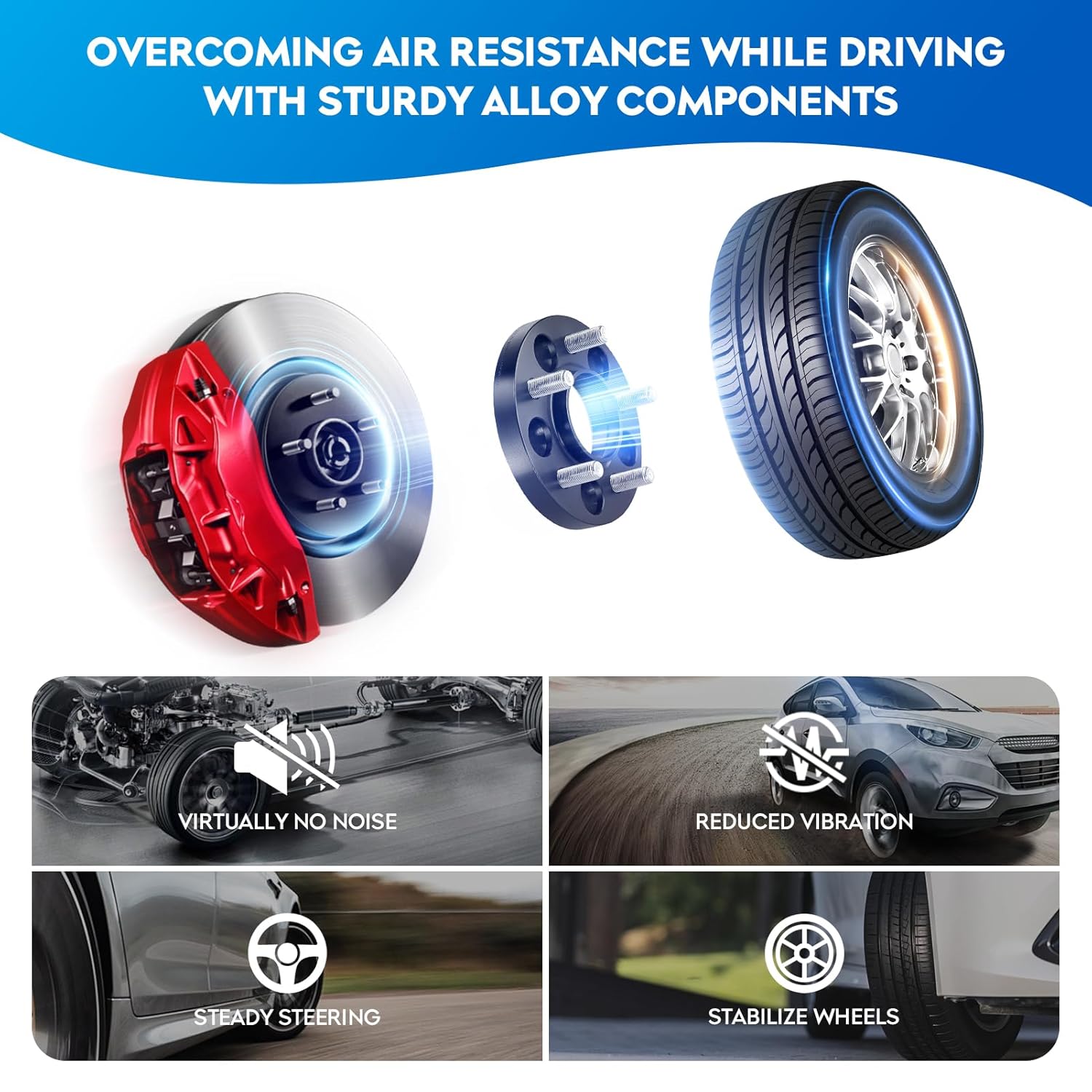 515160 4WD Only Front Wheel Bearing & Hub Assembly for Chevy Chevrolet Silverado 1500 Suburban Tahoe/for GMC Sierra 1500 Limited Yukon XL/for Cadillac Escalade ESV XTS, 6-Lug w/ABS, 1PC