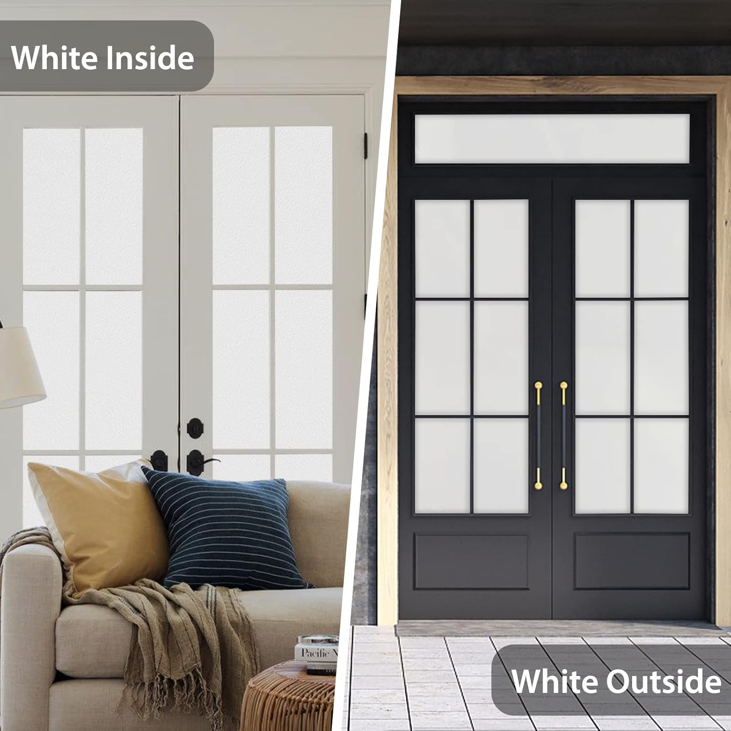 Shackcom White Total Blackout Window Film 23.6 X 78.7inch, Static Cling Window Covering, 100% Light Blocking Glass Opaque Film, Room Darkening Window Vinyl for Privacy Day Sleep Sun Blocking