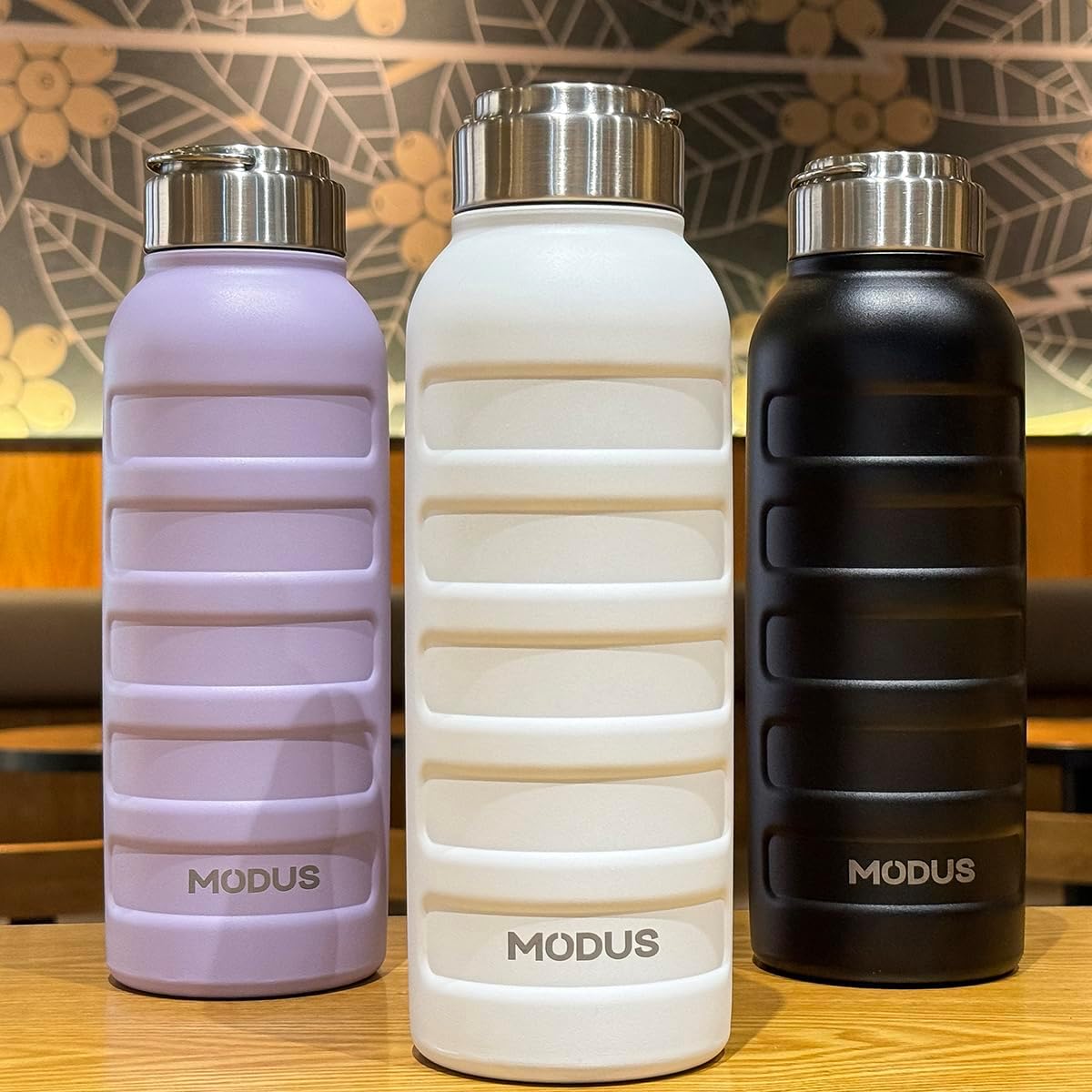 MODUS Garrafa de Água Térmica Esportiva Academia Isolada a Vácuo Aço Inox 1000ML (Branco)