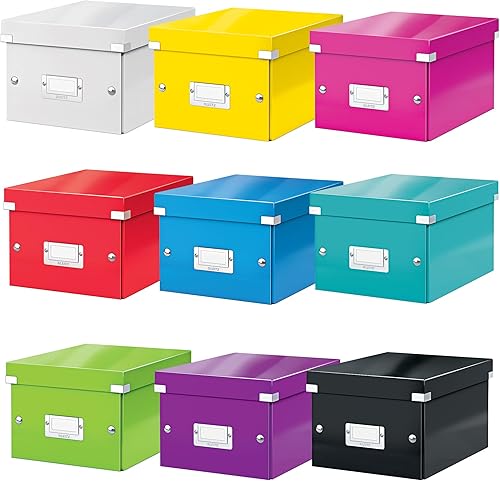 Vista 5 de Leitz Caja de almacenamiento A5, rango de clic y tienda 60430001 - Caja de almacenamiento pequeña, blanca A5 Azul (Ice Blue)