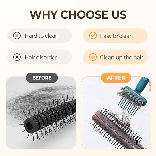 Miniatura 5 de Limpiador de peine 2 en 1 con púa y cerdas, limpiador de cepillo portátil para el cabello, herramienta limpiadora de cepillos de pelo, herramienta