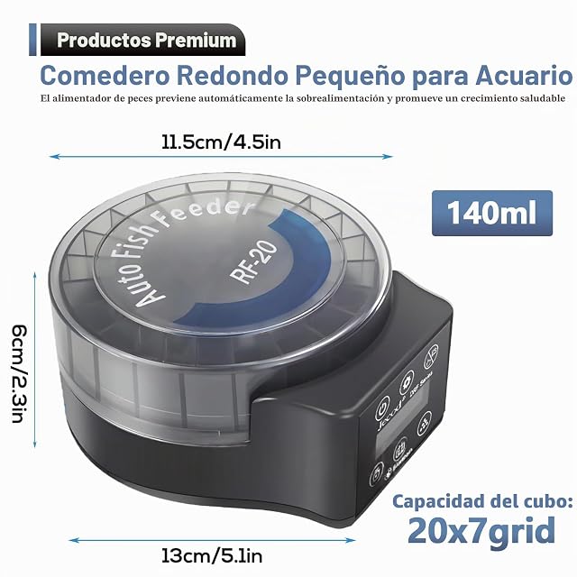 Foto 2 de 7 de Comedero automático para acuario, comedero automático para peces, con temporizador