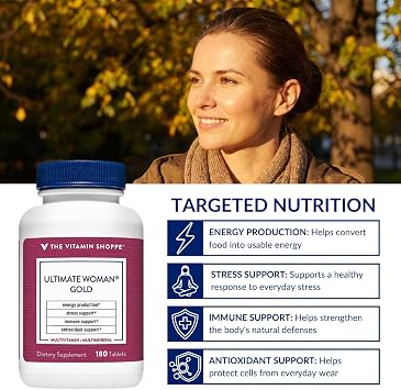 The Vitamin Shoppe Brand Ultimate Woman's Gold Multivitamin, 180 Tablets