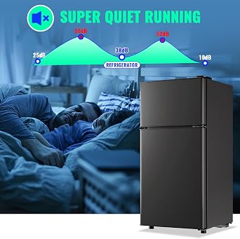 2.4 Cu.ft Mini Fridge Small Refrigerator with Freezer Dark Gray