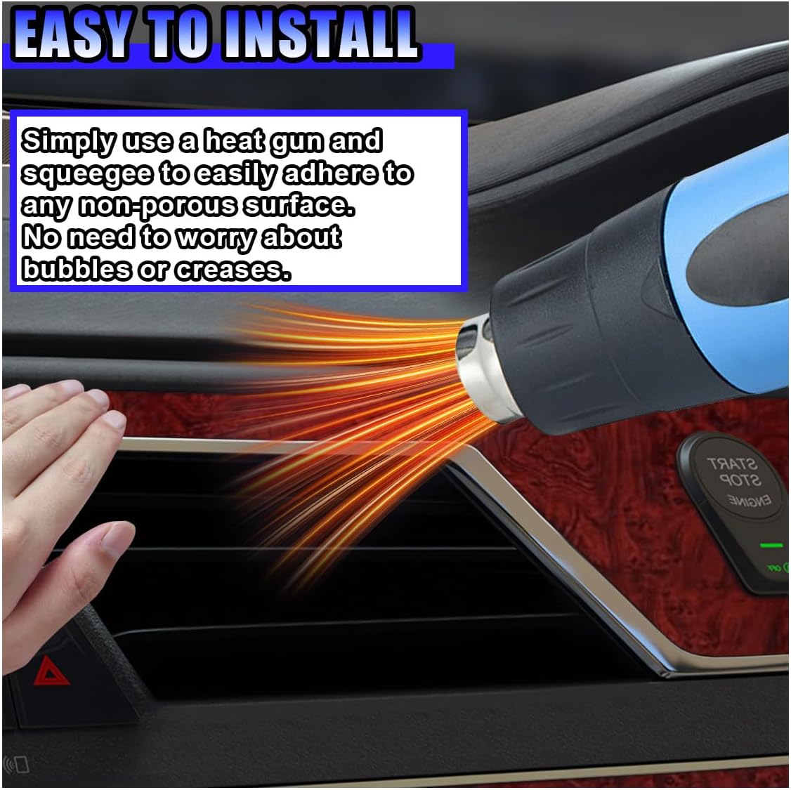 High Glossy Wood Grain Wrap Sticker Decal for Car, Vinyl Waterproof Automotive Interior Decorative Sticker, Self Adhesive Stretchable Vehicle DIY Film Wrap Accessories (1301)