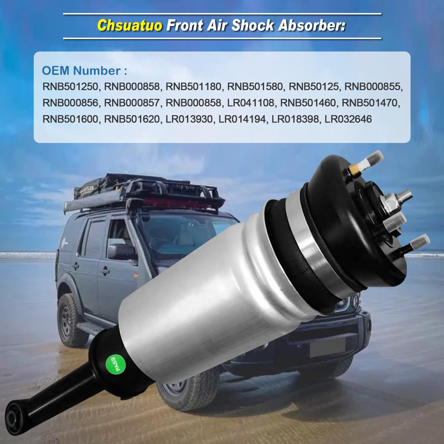 Front Air Shock Strut Absorber Compatible with Land Rover LR3 2005-2009 LR4 2010-2014 Range Rover Sport 2005-2013 RNB501250 RNB501180 (2 Pcs)
