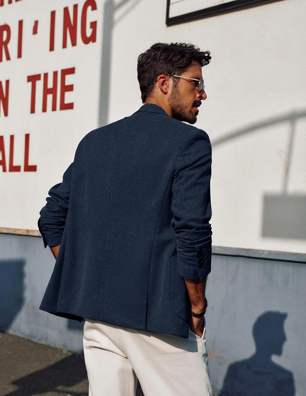 PJ PAUL JONES Mens Blazer Casual Sport Coats Lightweight One Button Suit Jacket for Summer - Image 4