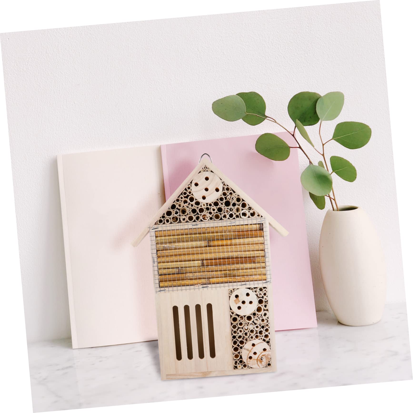 Casetta per Insetti in Legno Beige Lisci e Riparo per Nidi, Design Unico per Decorazione Giardino e Casa, per Api e Altri Insetti