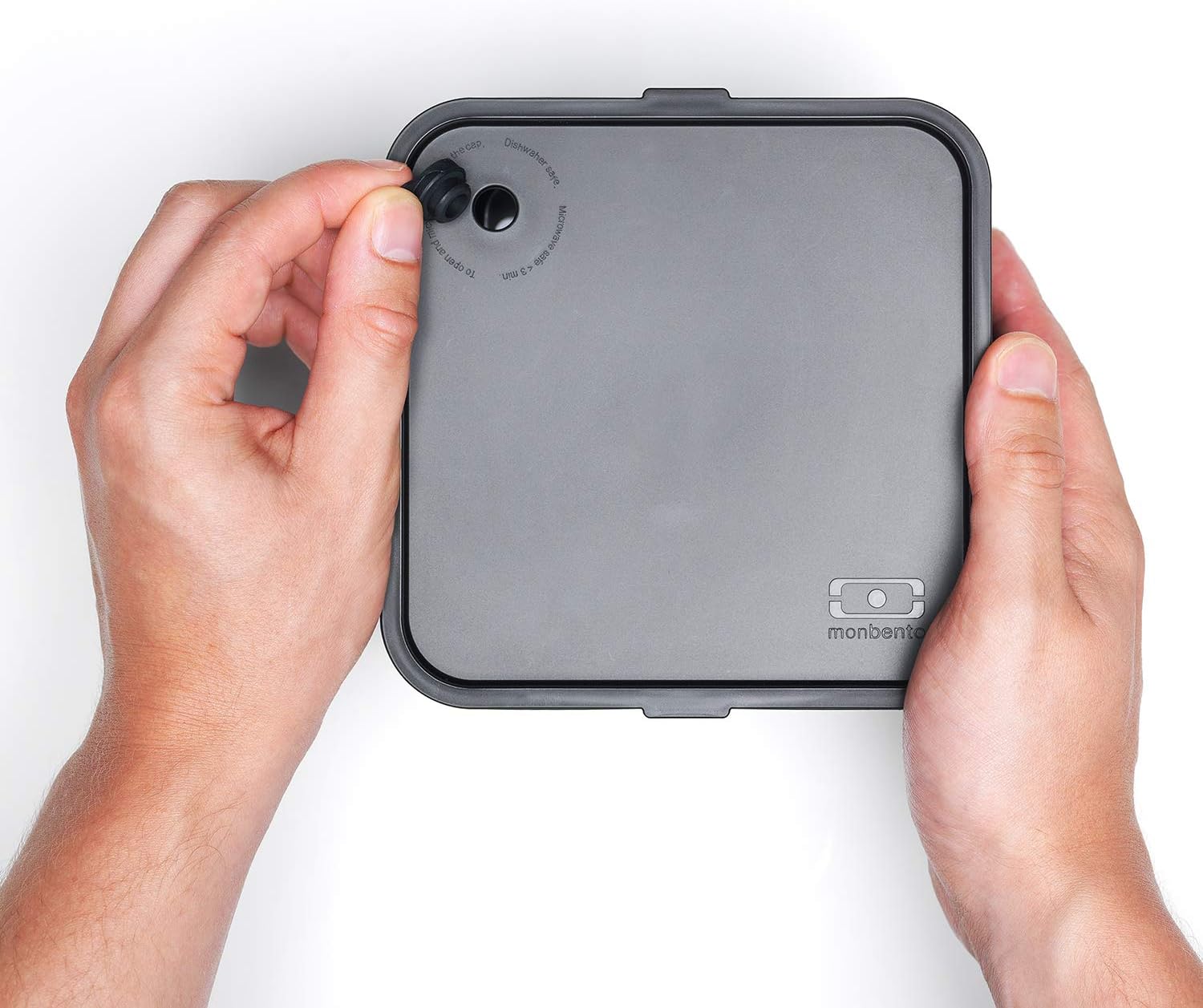 monbento - Large Bento Lunch Box MB Square Onyx with 2 Compartments - 57 oz - Leakproof Lunch Box for Work/Picnic/Meal Prep - BPA Free - Microwave & Dishwasher Safe - Black - Image 5