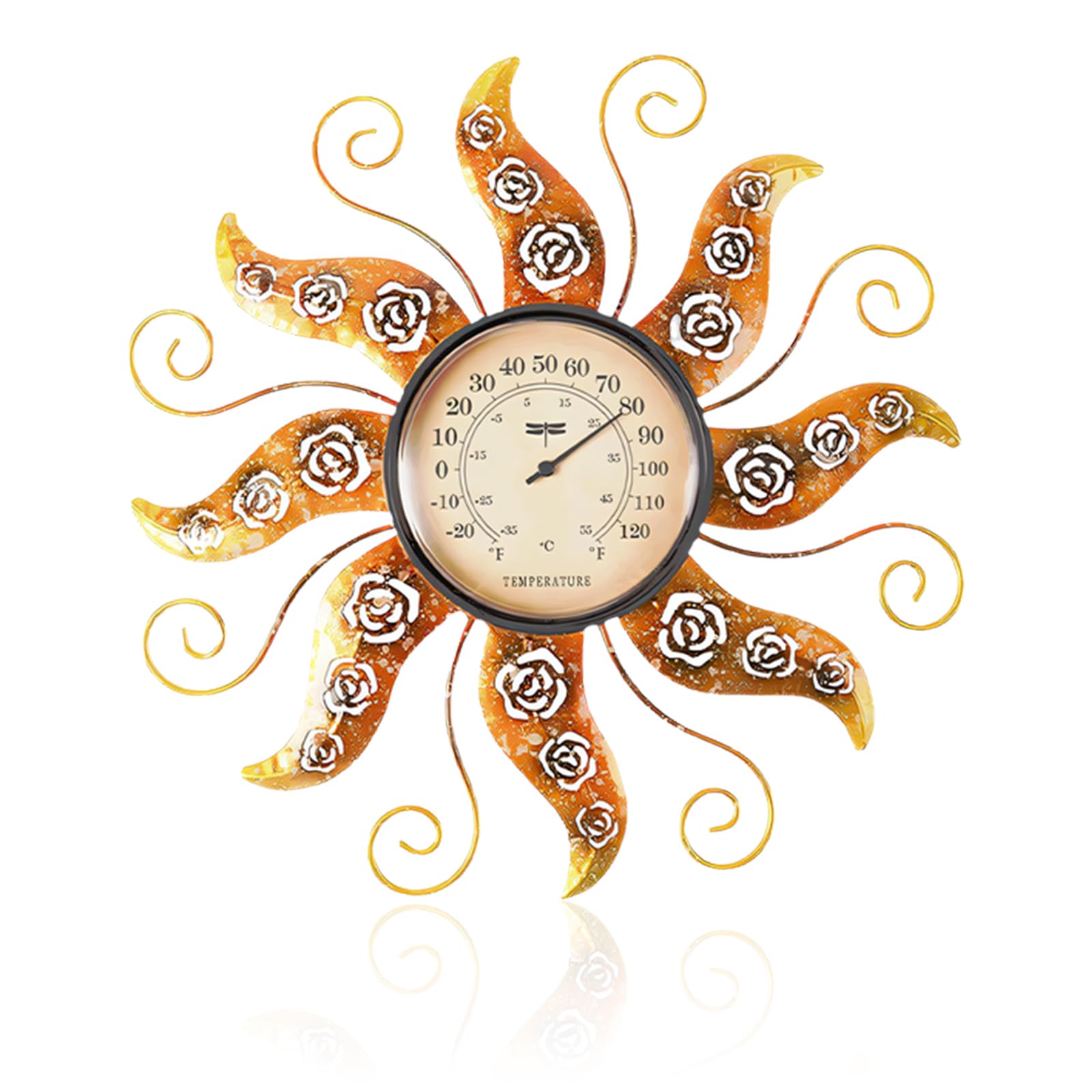 Jauge de température solaire transparente 28cm climat jardin