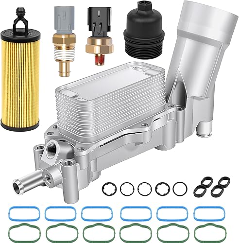 926-959 - Carcasa de aluminio mejorada para filtro de aceite de motor con sensores y juntas para Chrysler 200 300 Dodge Ram Avenger Challenger Jeep