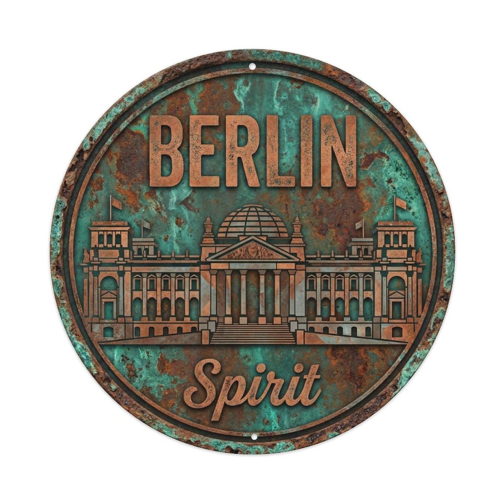 Vintage Travel Berlin Germany Essence Metal Tin Sign