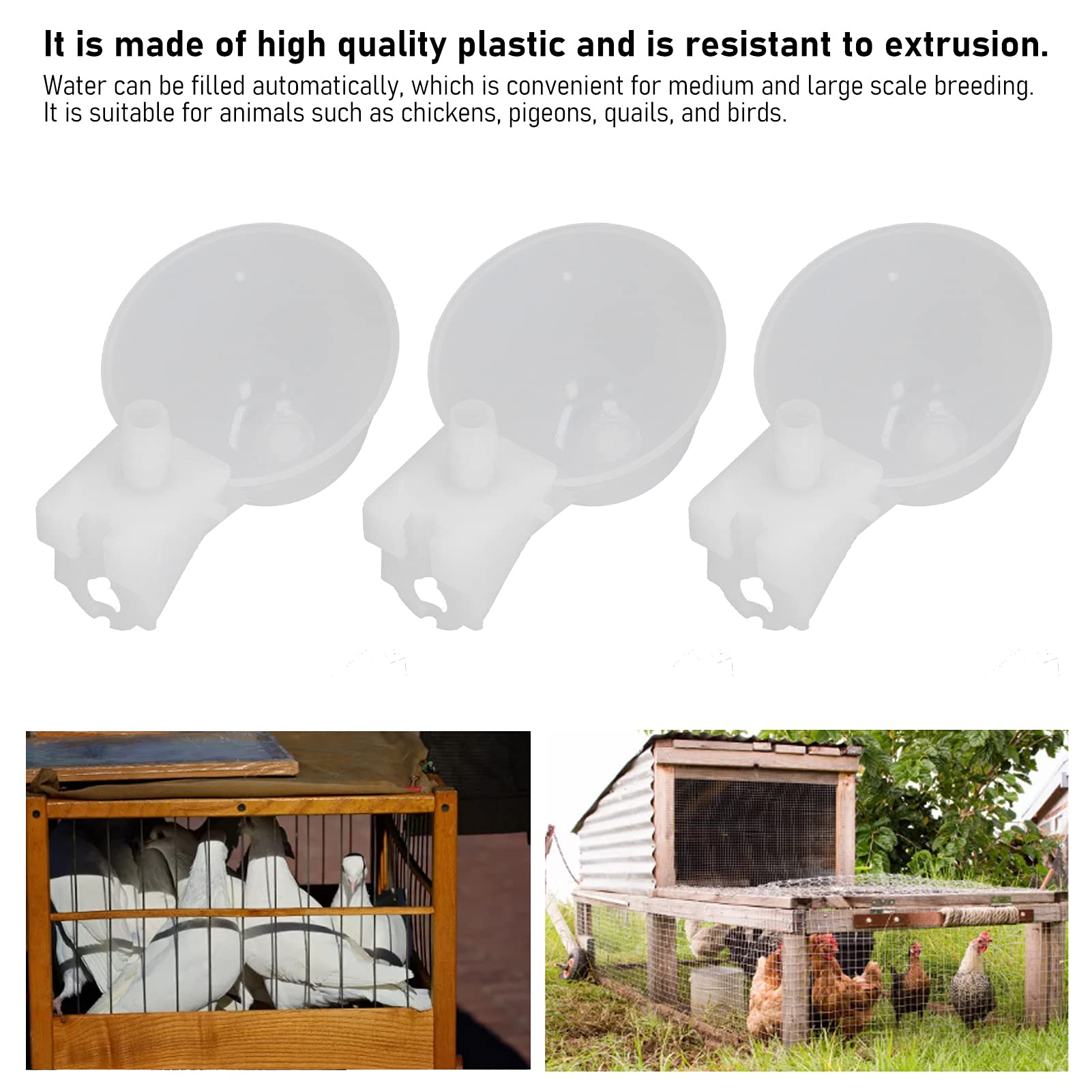 Chicken Water Cups, 25 Set Hanging Chick Waterer Large Chicken Water Feeder Bird Drinker Automatic Waterer Kit for Poultry