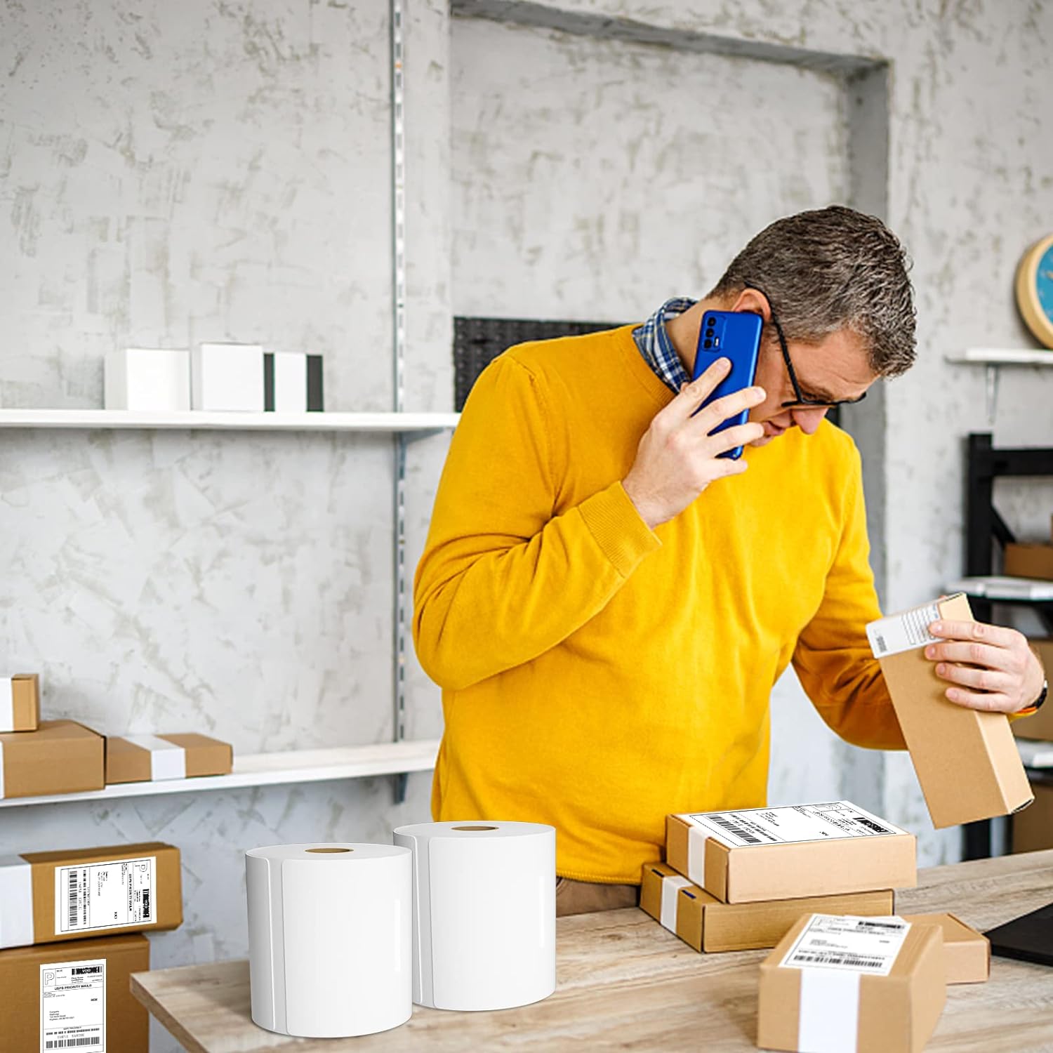 MFLABEL 4x6 Direct Thermal Shipping Labels - 4 Rolls of 450 Labels/Roll, Compatible with Zebra 2844/ZP450/ZP500/ZP505, USPS/FedEx/UPS/Amazon Shipping, Smudge-Resistant & Permanent Adhesive - Image 6