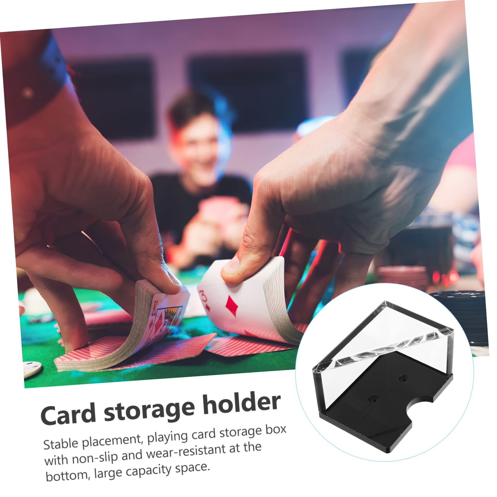 ibasenice 2paia Scatola Per Carte Da Acrilico Trasparente Per Poker e Carte Da Contenitore Per Vuote e Accessori Per Giochi