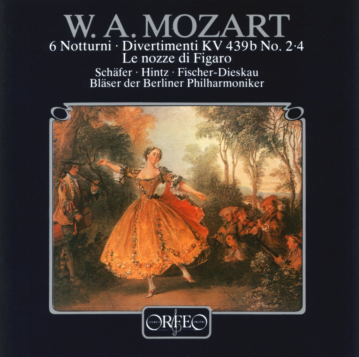 6 Notturni, Divertimenti KV 439b No. 2,4, Le nozze di Figaro [Audio CD] Schäfer, Hintz, Fischer-Dieskau, Bläser d. Berliner Philharmoniker and W.A. Mozart