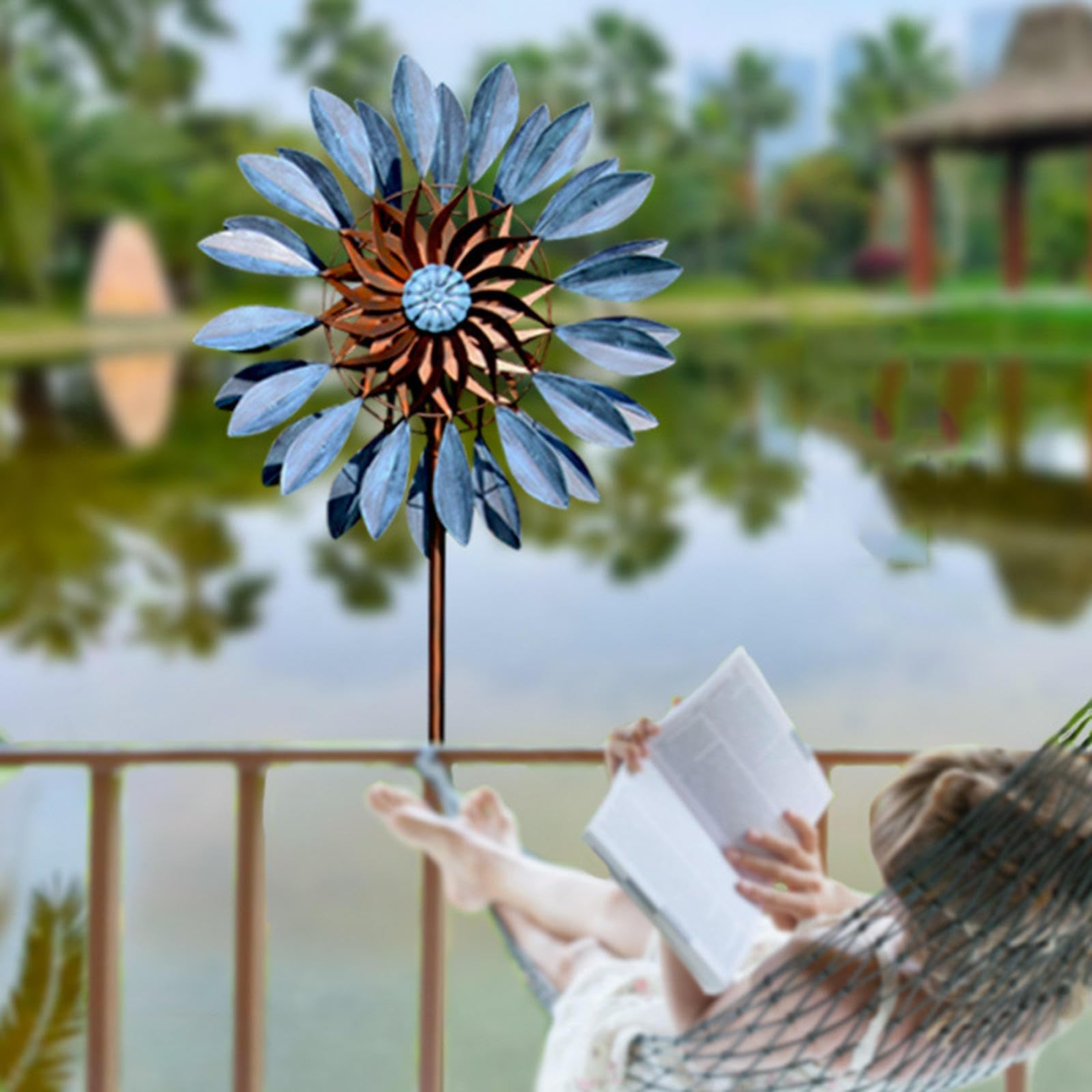 Volakebeing Windrad Aus Metall - 73 Cm Garten-Deko Im Vintage-Stil