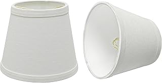 Aspen Creative 32862-2A Small Hardback Empire Shape Chandelier Clip-On Lamp Shade, White, 4" Top x 6" Bottom x 5" Slant
