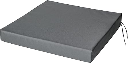 SOFTILLO Patio Chair Cushion with Seat Ties - Indoor and Outdoor Furniture Seating - Water-Resistant Polyester - Kitchen Dining, Lawn & Garden - 50x44x4cm - Graphite