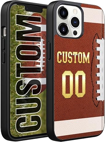 Personalized Phone Case Custom Football Phone Cases for iPhone 17/16/15/14/13/12/11 Pro Max for Samsung S26/S25/S24/S23/S22/S21/S20 FE/A17/A16/A15/A14/A54/Moto G Play/Pixel 9 10 PRO
